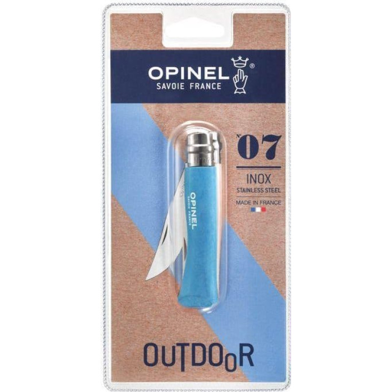 Opinel Opinel pocket knife No. 07 Beech wood, cyan