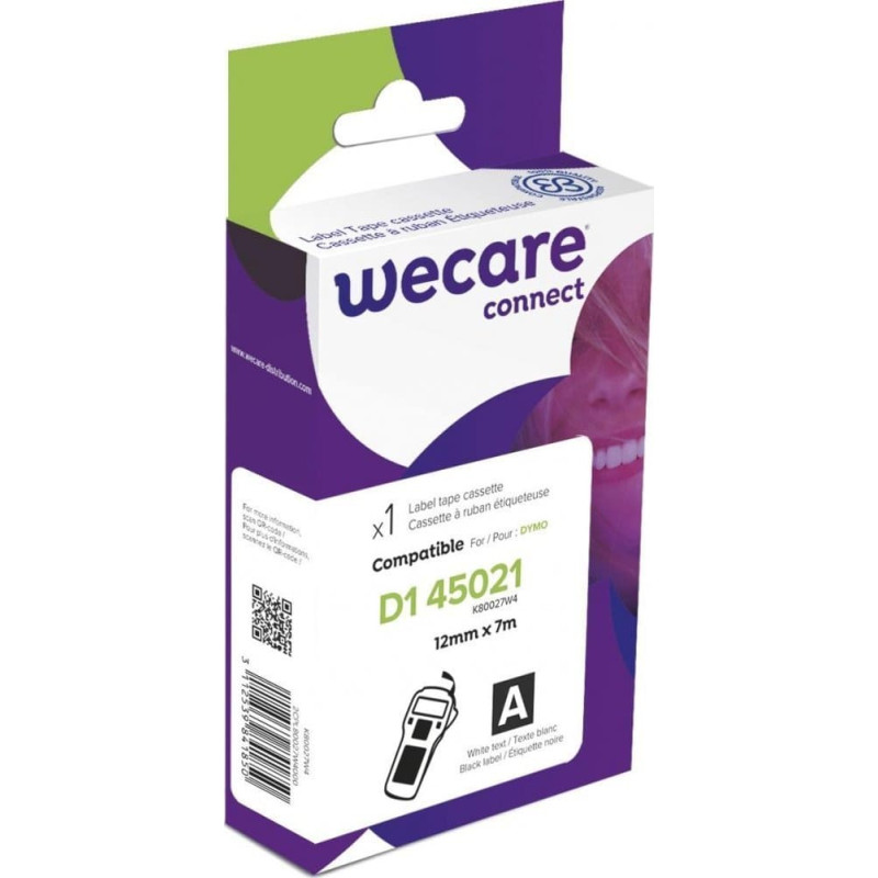 Armor WECARE Taśma ARMOR do DYMO S0720610, biała/czarny, 12mm x 7m