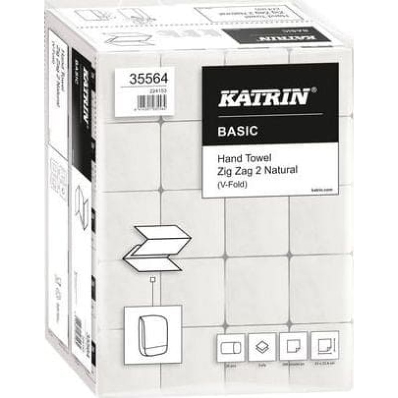 Katrin Ręcznik katrin basic zig zag 2 biały 2-warstwy handy pack 20/kar