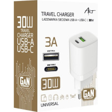 ART Ładowarka Art ŁADOWARKA SIECIOWA GaN PD/QC 4.0 1x USB-C 1x USB-A 30W ART