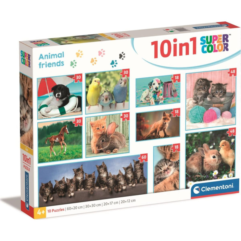 Clementoni CLE puzzle 10w1 SuperKolor Animal friends 20283