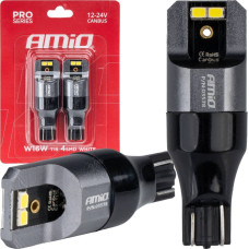 Amio Żarówki led canbus pro t15 w16w 4x2016 smd białe 12v 24v amio-03578