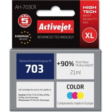 Activejet AH-703CR Ink Cartridge for HP Printer, Compatible with HP 703 CD888AE;  Premium;  21 ml;  colour. Prints 90% more.