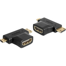 Delock Adapter AV Delock HDMI Micro - HDMI Mini - HDMI czarny (65446)