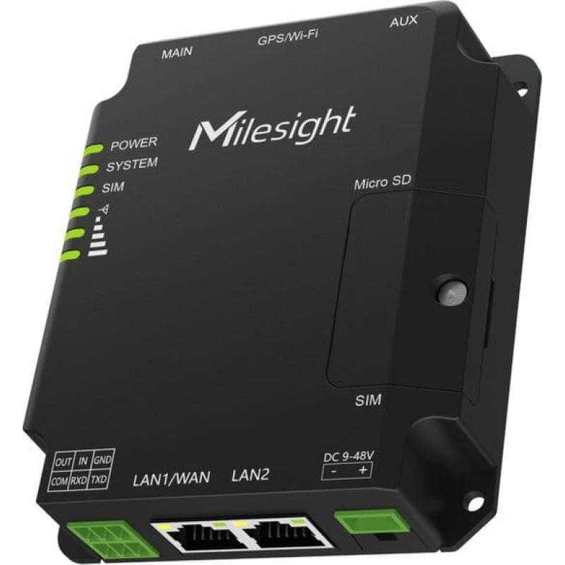 Milesight Router MILESIGHT Milesight UR32 Przemysłowy Router LTE 2 * 10/100Mbps Aluminiowa Obudowa Dual Sim RS232 DI DO TCP UDP Modbus MQTT