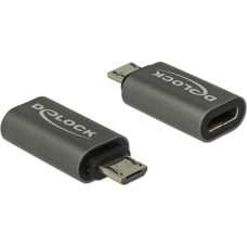Delock Adapter USB Delock USB-C - microUSB Szary  (65927)