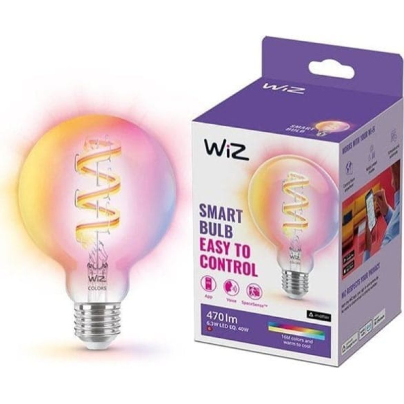 WIZ WiZ,Globe,6,3W,2200-6500 (RGB),G95,E27,1 pcs lightsource