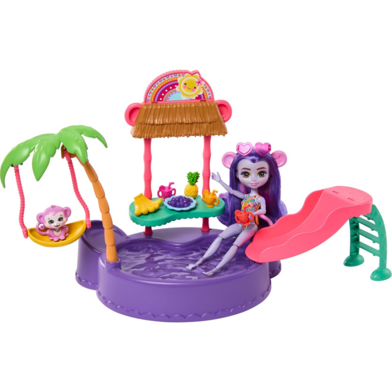 Mattel Zestaw Enchantimals Tropikalny basen + lalka Małpka