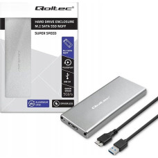 Qoltec Kieszeń Qoltec Obudowa/kieszeń Qoltec na dysk M.2 SSD | SATA | NGFF | USB 3.0 | Super speed 5Gb/s | 2TB | Srebrny