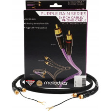 Melodika Gramofon Melodika Melodika MDPHD50 Purple Rain Black Edition Kabel 2xRCA PHONO do gramofonu z żyłą uziemiającą - 5m