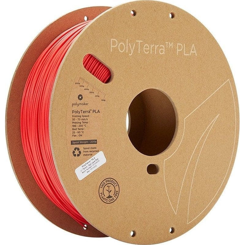 Poly Filament Polymaker PolyTerra PLA 1,75mm, 1kg - Lava Red}