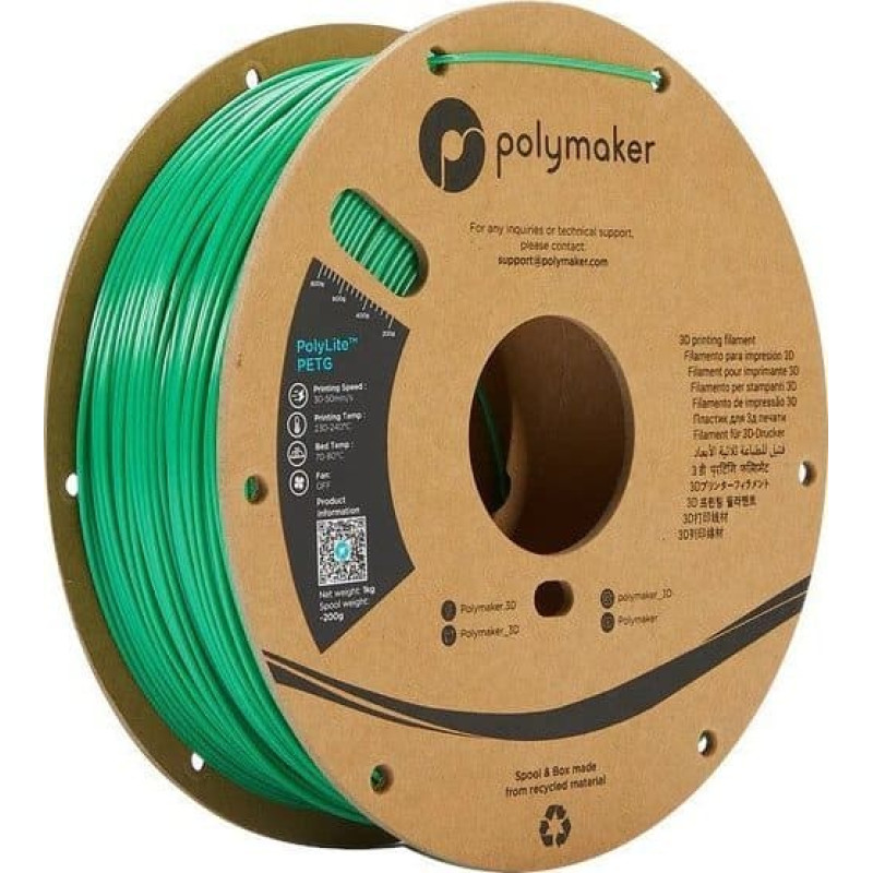 Poly Filament Polymaker PolyLite PETG 1,75mm 1kg - Green}