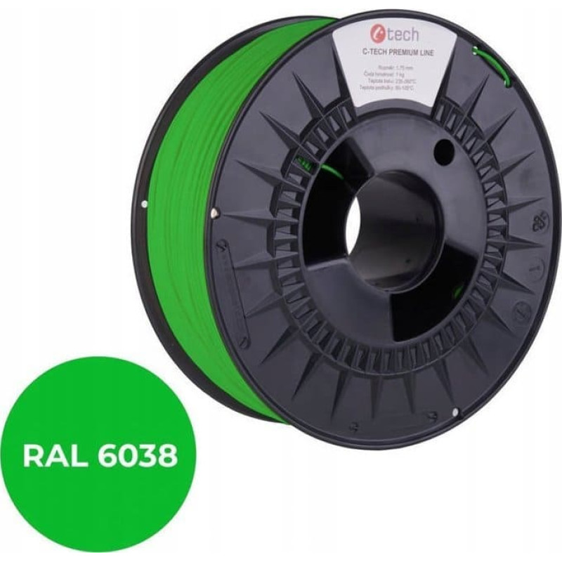 C-Tech Filament 3D C-TECH PREMIUM LINE PETG RAL6038 1,75mm 1kg Luminousgreen