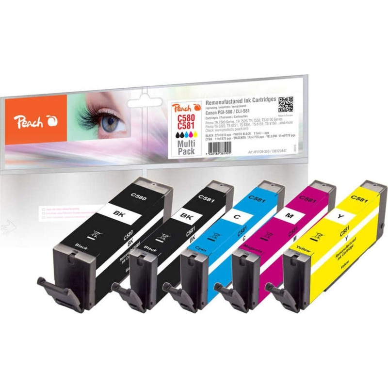 Peach Tinte Spar Pack PI100-356 (kompatibel zu Canon PGI-580, CLI-581)