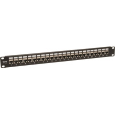 Eaton Terminal sieciowy Eaton Eaton Tripp Lite Series 24-Port Shielded Cat6 Patch Panel Feed Through Rackmount RJ45 1URM TAA - Patch Panel - CAT 6e - STP - RJ-45 X 24 - Schwarz - 1U - 48.3 cm (19