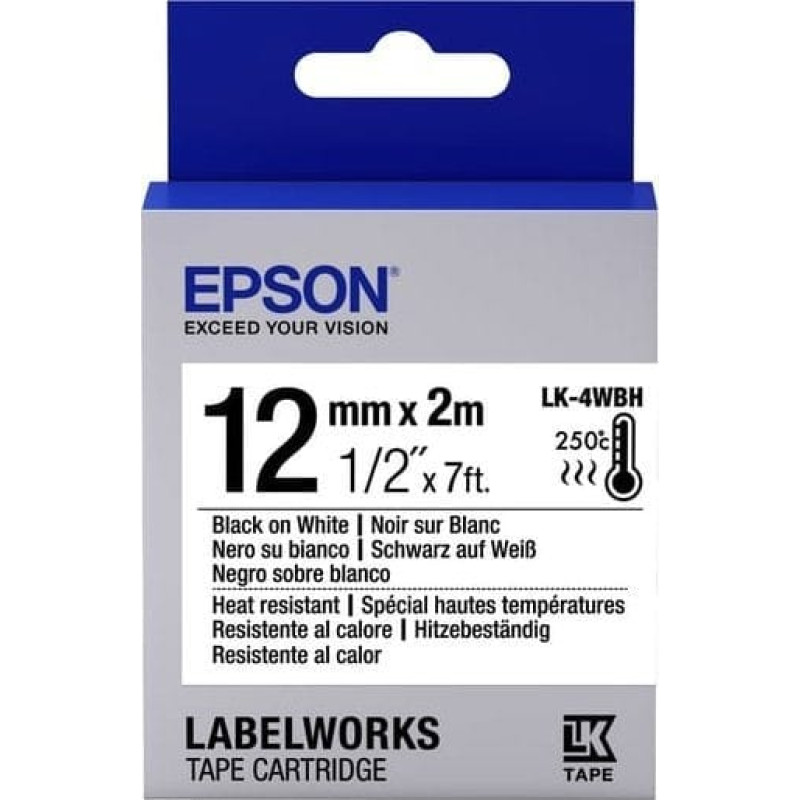 Epson TAPE - LK4WBH HEAT RESIST BLK/ - C53S654025