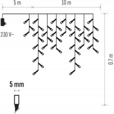 Emos Komplet choinkowy sople XMAS icicle różne tryby 9W 600LED 10m IP44 ciepły biały ZY1436 - ZY1436