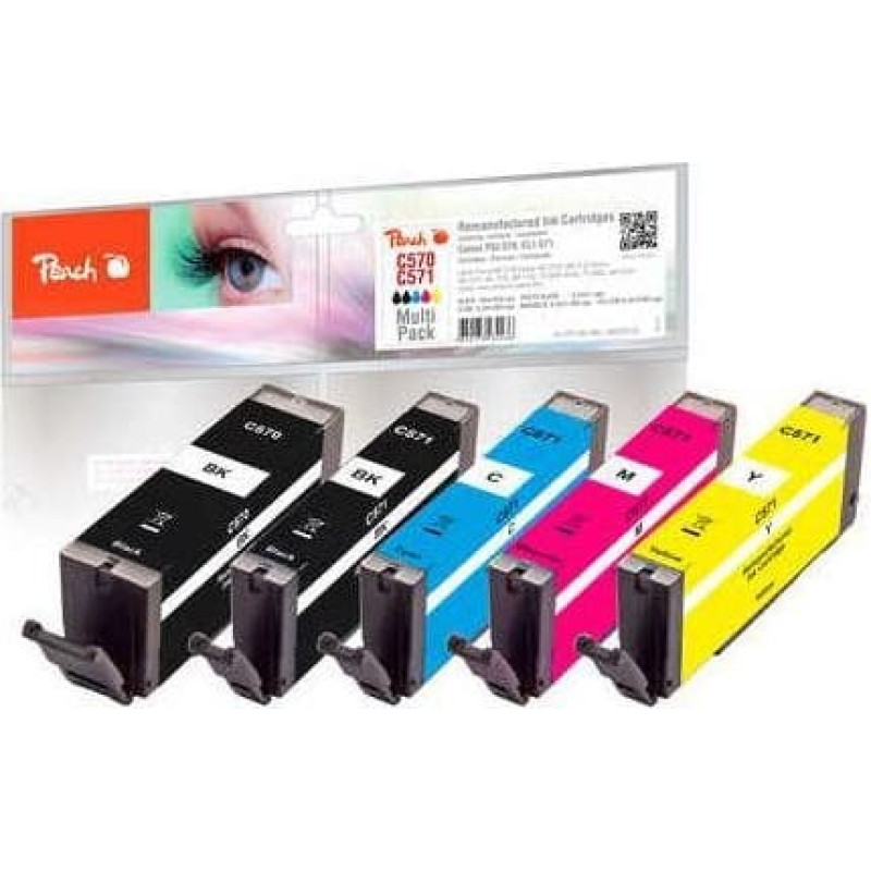 Peach Tusz Peach Tusz PI100-336 / PGI-570, CLI-571 (Photo black, Black, Cyan, Magenta, Yellow)