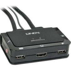 Lindy Przełącznik Lindy HDMI KVM Switch 2 Port Compact USB 2 HDMI 4K , Audio/Mik. - 42340