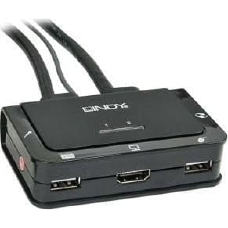 Lindy Przełącznik Lindy HDMI KVM Switch 2 Port Compact USB 2 HDMI 4K , Audio/Mik. - 42340