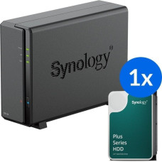 Synology Serwer Synology Synology DS124 /8T | 1-zatokowy serwer NAS w zestawie z dyskiem o łącznej pojemności 8TB, Tower