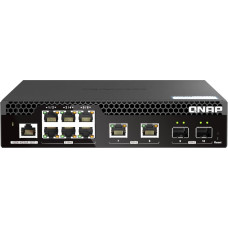 Qnap Switch Qnap QNAP QSW-M2106R-2S2T łącza sieciowe Zarządzany L2 10G Ethernet (100/1000/10000) 1U Czarny