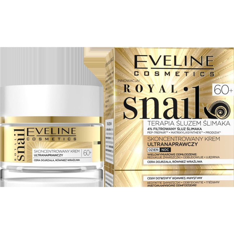 Eveline Royal Snail 60+ Skoncentrowany Krem ultra naprawczy na dzień i noc 50ml