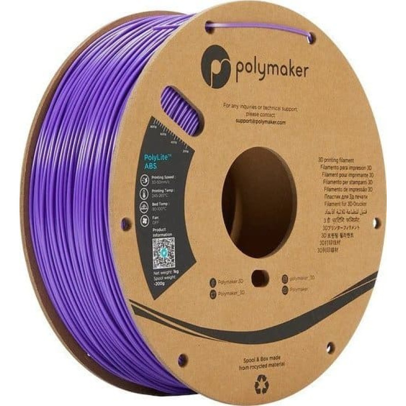 Poly Filament Polymaker PolyLite ABS 1,75mm 1kg - Purple}