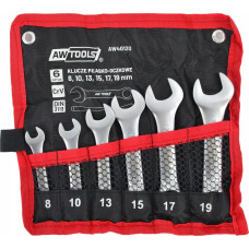 Awtools AWTOOLS KLUCZ PŁASKO-OCZKOWY KRÓTKI  KPL. 6szt. /8mm-19mm/ (8,10,13,15,17,19mm)