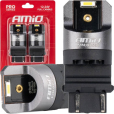 Amio Żarówki led full canbus pro p27/7w 2x3157 smd białe 12v 24v amio-03598