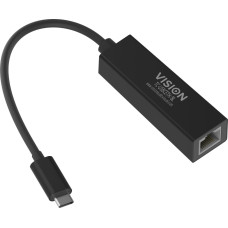 Vision Adapter USB Vision VISION Professional installationstauglicher Adapter USB-C zu RJ45-Gigabit-Ethernet-Netzwerk - 30 JAHRE GARANTIE - unterstutzt 10/100/1000 Mbit/s automatische Erkennung und Auto-MDIX (automatische Erkennung von 1:1- und Crossover-