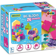 Wader KLOCKI BIG BLOCKS PINK 26 el. + NAKLEJKI WADER 41590