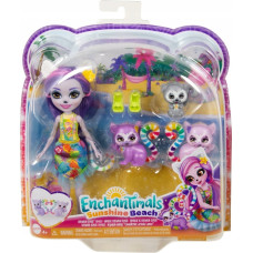 Mattel Lalka Enchantimals + figurki zwierzątek Rodzina Lemurów