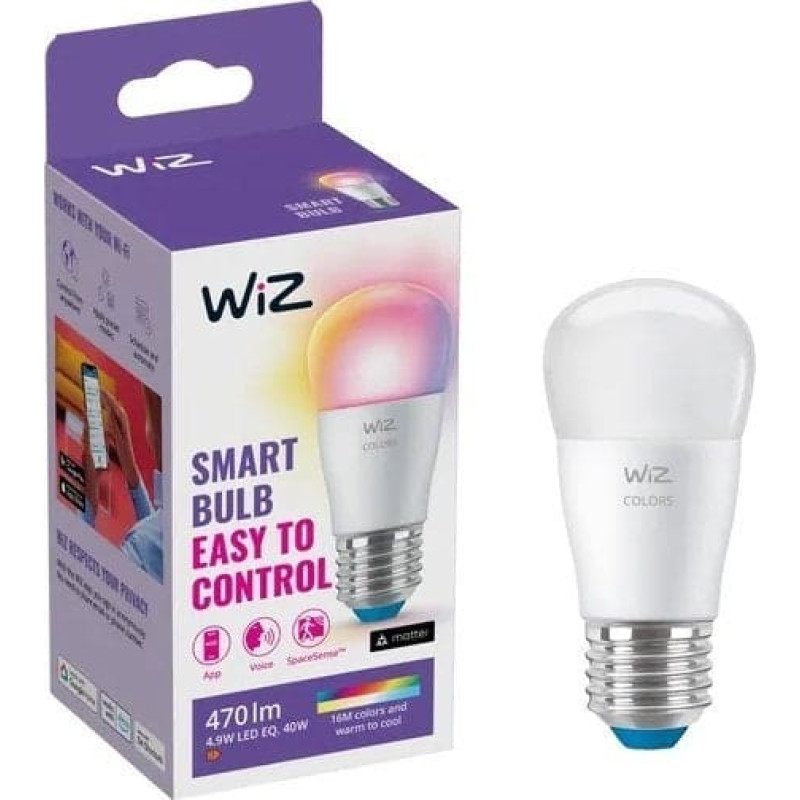 WIZ WiZ,Luster E27,4,9W,2200-6500 (RGB),P45,E27,1 pcs lightsource