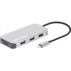 Manhattan Stacja/replikator Manhattan MANHATTAN USB-C 8-in-1 Dockingstation HDMI RJ45 3xUSB-A