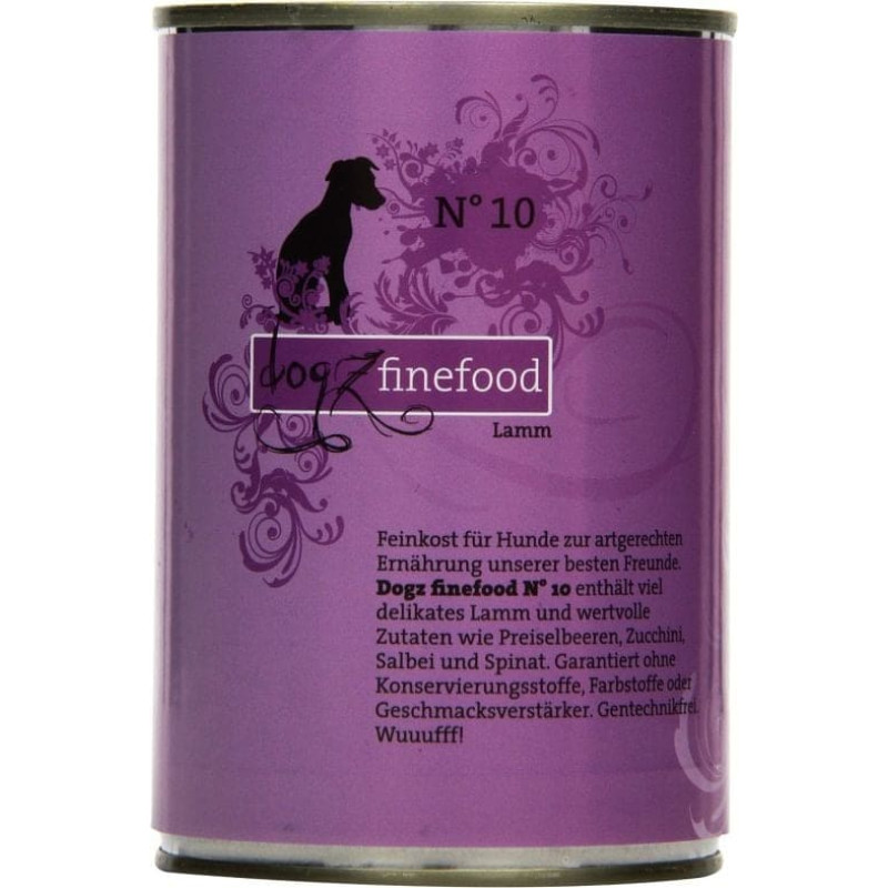 Dogz Finefood N.10 Jagnięcina puszka 800g