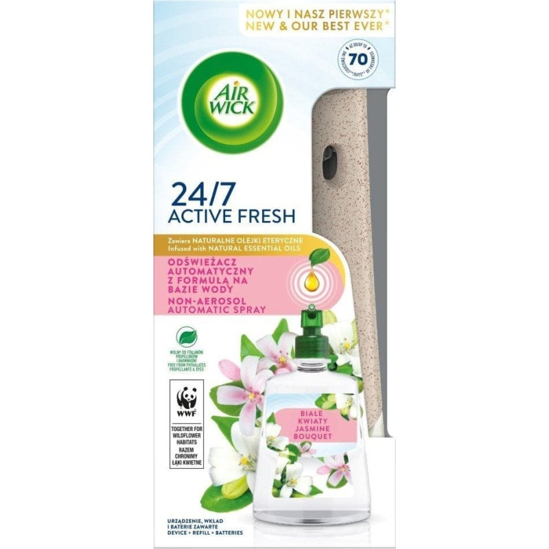 Air Wick Active Fresh odświeżacz automatyczny z formułą na bazie wody i wkład Białe Kwiaty 228ml