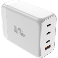 Silver Monkey Ładowarka Silver Monkey Ładowarka GaN Silver Monkey SMA156 200W 3x USB-C PD USB-A QC 3.0 z odłączanym kablem zasilającym - biała