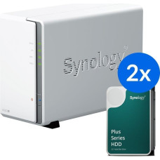 Synology Serwer Synology Synology DS223j /12T | 2-zatokowy serwer NAS w zestawie z dyskami o łącznej pojemności 12TB, Tower