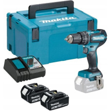 Makita Akku-Schlagbohrschrauber DHP485RTJ, 18Volt (blau/schwarz, 2x Li-Ionen-Akku 5,0Ah, im MAKPAC Gr.2)