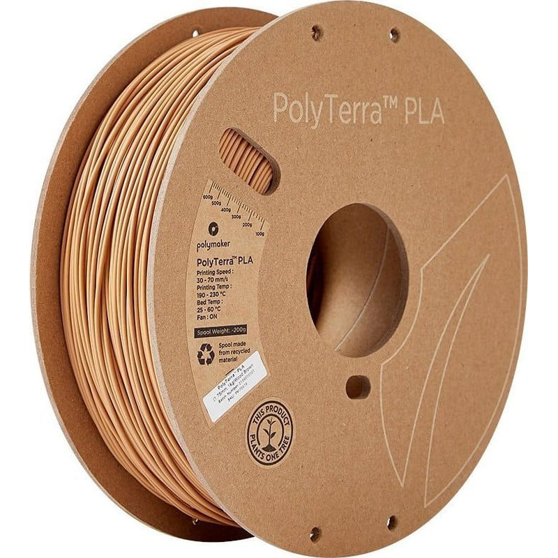 Poly Filament Polymaker PolyTerra PLA 1,75mm, 1kg - Wood Brown}