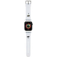 Karl Lagerfeld Karl Lagerfeld Pasek KLAWMSLKCNH Apple Watch 38/40/41mm biały/white strap 3D Rubber Karl&Choupette Heads