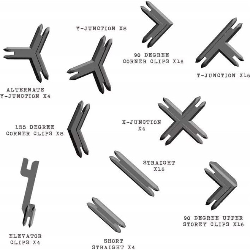 Battle Systems Ltd BattleSystems: Plastic Terrain Clips - Gray