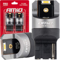 Amio Żarówki led full canbus pro wy21w 2x1860 smd pomarańczowe 12v 24v amio-03600