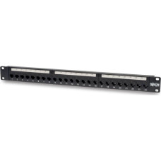 Eaton Terminal sieciowy Eaton Tripp Lite 24-Port Cat6 Cat5 Patch Panel Feed Through Rackmount 568A/B RJ45 1URM TAA - Patch Panel - geeignet fur Wandmontage - CAT 6 - Schwarz - 1U - 48.3 cm (19