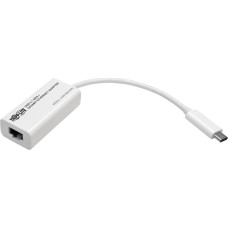 Eaton Karta sieciowa Eaton Eaton Tripp Lite Series USB-C to Gigabit Ethernet NIC Network Adapter 10/100/1000 Mbps White - Netzwerkadapter - USB-C 3.1 - Gigabit Ethernet - weiss