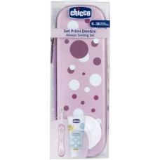 Chicco 175536 ZESTAW PASTA+SZCZOTECZKA+ETUI LILA 6-36M