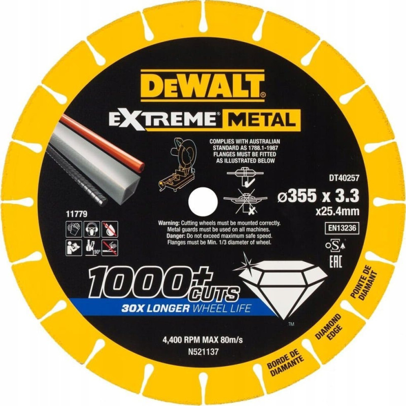 Dewalt DEWALT TARCZA METAL 355x3,3x25,4mm DIAMENTOWA