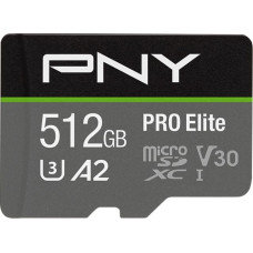 PNY Karta PNY PRO Elite MicroSDXC 512 GB Class 10 UHS-I/U3 A2 V30 (P-SDUX512U3100PRO-GE)