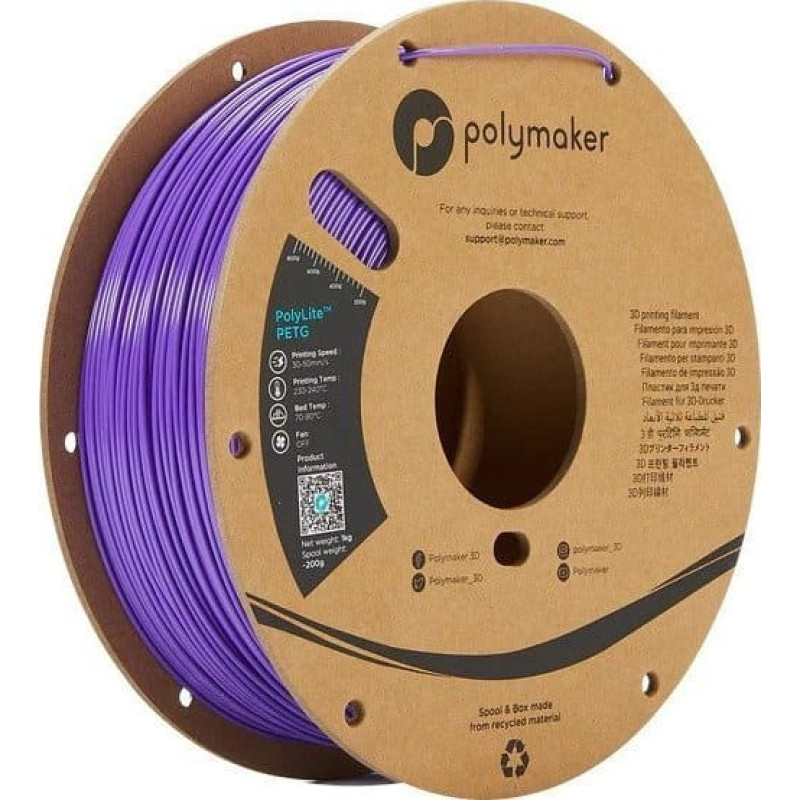 Poly Filament Polymaker PolyLite PETG 1,75mm 1kg - Purple}